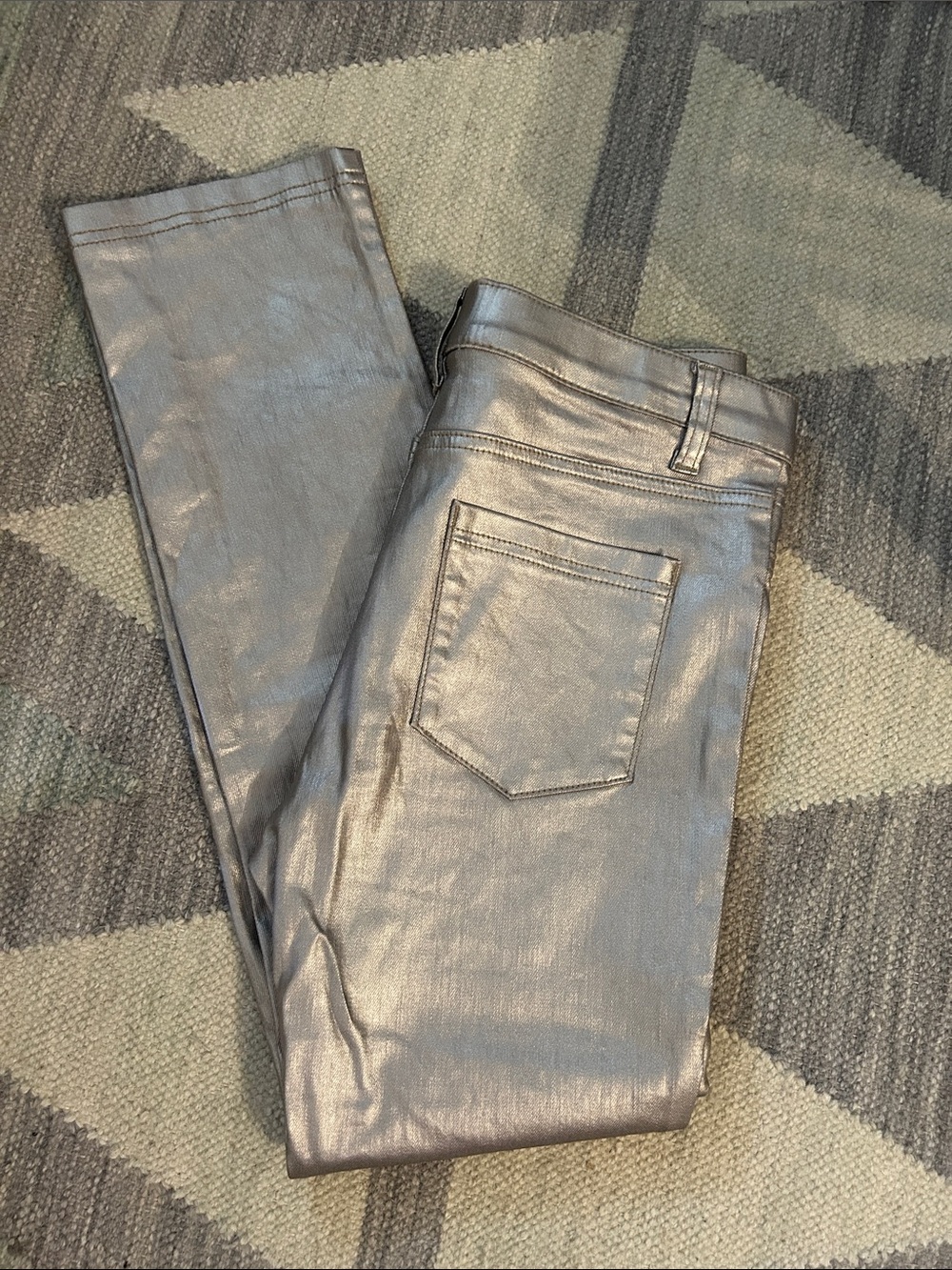 Anna & Ava Metallic Silver Skinny Jeans